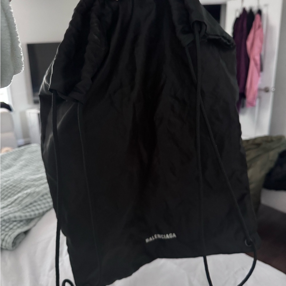 Balenciaga Black Drawstring Backpack